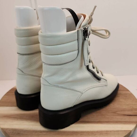 AQUATALIA LAILA WATER RESISTANT ZIP BOOTIE OFF WHITE LEATHER 6 M - Picture 4 of 12